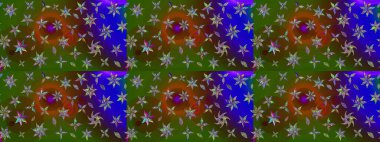 Asya tekstil tarzında. Yeşil renkli çiçekler. Raster illüstrasyonu. Raster illüstrasyonu. Çiçek desenini çiz.