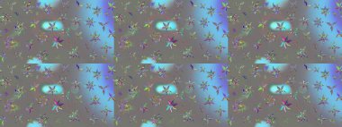 Raster illüstrasyonu. Moda baskısı, albüm, ambalaj kağıdı ve duvar kağıdı için zarif dekoratif süslemeler. Gri renkli şirin çiçekler. Küçük çiçekli basit bir çiçek çizimi..