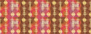 Tekstil için Lacy Fashion Print. Folk Style. Mandalas 'ın dekoratif dokusu. Kumaş veya Duvar Kağıdı Tasarımı. Lace Snowflakes 'in etnik kökü. Raster illüstrasyonu. Şekillendirilmiş Çiçekler.