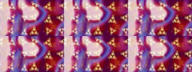 Modern çiçek arkaplanı. Moda baskıları için zarif bir şablon. Parlak renkli çiçekleri ve mor renkli yaprakları olan harika bir çiçek deseni. Halk stili.