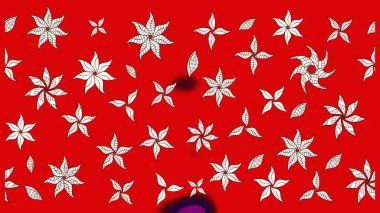 Raster illüstrasyonu. Suluboya, elle çizilmiş. Kırmızı yapraklı yabani çiçekler. Taslak arkaplan deseni.