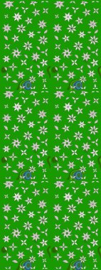 Raster çiçek izi. Çiçek yeşili ve nötr çizim deseni. Klasik taslak çizimi.