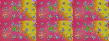 Üzerinde pembe renkte çiçekler olan bir çiçek deseni çiz. Suluboya tarzında pembe renkte çiçekler.