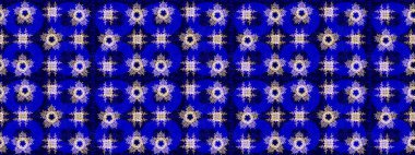 Kar tanelerinin soyut arkaplanı olan şirin bir Noel arkaplanı. Mavi ve siyah kar taneleri. Raster illüstrasyonu. Renkler. Noel ve Yeni Yıl moda baskıları için tatil tasarımı.