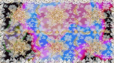 Barok tarzında kusursuz bir doğulu süsü. Raster geleneksel altın pürüzsüz desen nötr renkler üzerinde.