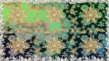 Raster altın desen. Doğulu stil, altın elementli gri renkli altın desenli arabesk yapar. Kusursuz kıvırcık saçlar..