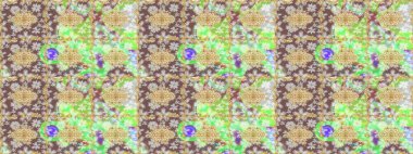 Altın desenli çiçek dekoru. Tasarım şablonu için çizgi çizimi sınırı. Davetiyeler, kartlar, web sayfası için Raster illüstrasyon. Tarafsız renklerde altın element. Doğu tarzı ögesi.