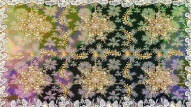 Kusursuz klasik raster altın desenli. Gri renklerde, altın elementlerle kusursuz desen. Klasik klasik klasik arka plan. Geleneksel oryantasyon süsü.