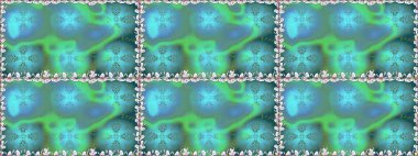 Raster illüstrasyonu. Mavi renkli çiçekler. Çiçek süsü ile kusursuz desen.