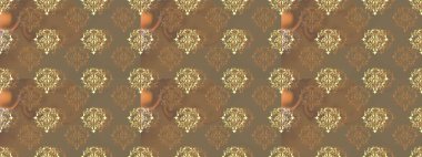 Kusursuz klasik raster altın desenli. Geleneksel oryantasyon süsü. Klasik klasik klasik arka plan. Kahverengi, bej ve turuncu renklerde altın elementlerle kusursuz desen. Raster illüstrasyonu.