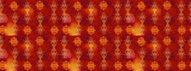 Suluboya elle çizilmiş çiçek desenli eskiz deseni. Parlak renkli fantezi çiçekleri, yapraklar, kırmızı, turuncu ve mor renkli tomurcuklar, kırmızı, turuncu ve mor.