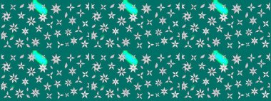 Mavi renkte güzel bir tekstil. Suluboya çiçekli çiçek deseni. Raster illüstrasyonu.