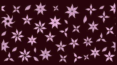 Raster illüstrasyonundaki çiçek desenli çizim. Suluboya tarzında kahverengi renkte çiçekler.