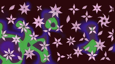 Kahverengi renkli çiçekler. Raster illüstrasyonu. Şirin çiçek elementleri. Çizim.