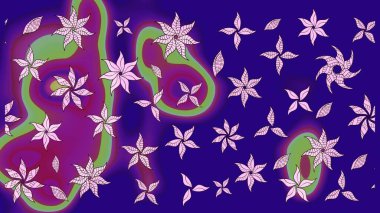 Suluboya çizim kalıbı. Suluboya tarzında mavi renkli çiçekler. Çiçek izi.