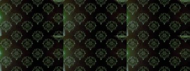 Renkli, pürüzsüz desen. Çiçek arkaplan. Çiçek duvar kâğıdı. Raster illüstrasyonu. Siyah, gri ve yeşil renkli şirin tekstil.