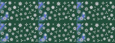 Çiçekli karalama şeklinde Raster çiçek deseni. Nazik, narin çiçek arkaplanı. Yeşil renkte çiçekler.