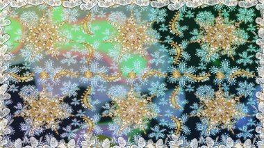 Tarafsız renklerde altın element. Altın çiçekli, pürüzsüz desen. Damask arkaplanı. Barok tarzında altın çiçekli süs..