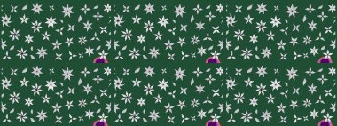 Şirin çiçekli eskiz deseni ve yeşil renkli yapraklar, suluboya çiçek deseni, duvar kağıdı, kart veya kumaş için fayanslı. Raster illüstrasyonu.