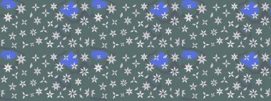 Raster illüstrasyonundaki çiçek desenli çizim. Tarafsız renklerde çiçekler.