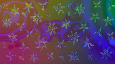 Mor renkli çiçek çizimi. Raster illüstrasyonu. Şatafatlı bahar bahçesi dokusu. Çiçek deseni. Mor renkte çiçekler.