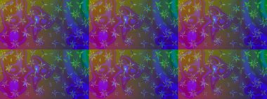 Raster düz çiçek çizim deseni. Mor renkli çiçekler. Tasarım hediye paketi, tebrik kartları, posterler ve afiş tasarımı.