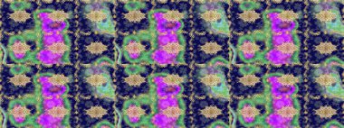 Tekrarlayan ögelerle soyut arkaplan çiz. Klasik raster şablonu. Mavi ve altın desenli.