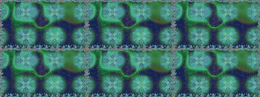 Raster illüstrasyonu. Mavi renkli çiçekler. Tropik, dikişsiz çiçek deseni..