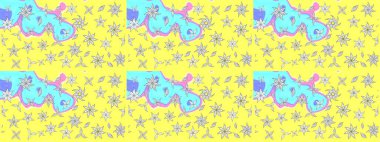 Çiçek deseni. Raster illüstrasyonu. Şatafatlı bahar bahçesi dokusu. Çiçek çizimi arkaplanı.