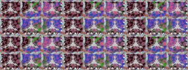 Raster illüstrasyonu. Şirin karalama çiçekleri olan kusursuz çiçek desenleri. El yapımı çiçek ve bitki koleksiyonu. Raster illüstrasyonu. Eskiz tarzı kahverengi renklerde.