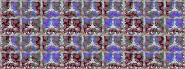 Kusursuz çiçek deseni. Güzel kumaş deseni. Asya tekstil tarzında. Renkli Bahar Temalı Kusursuz Arkaplan. Raster illüstrasyonu. Düz Çiçek Elementleri Tasarımı.