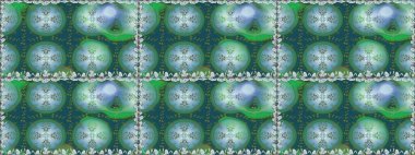 Renkli Bahar Temalı Kusursuz Arkaplan. Yeşil renkli çiçekler. Raster illüstrasyonunda kusursuz çiçek deseni. Düz Çiçek Elementleri Tasarımı.