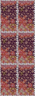 Çiçeksiz desenli arka plan, darbeler, sıçramalar, yaz çiçekleri. Kahverengi renkli çiçekler. Raster illüstrasyonu.