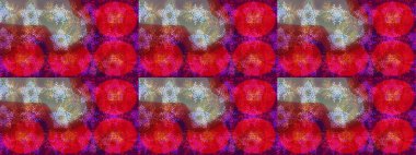 Raster deseni. Karalama çiçekleri kusursuz desen. Kırmızı, mor ve kahverengi el çizimi desen. Sanat esinlenilmiş, mor ve kahverengi şekilli çiçekler ve yapraklar.