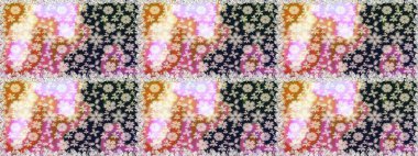 Renkli Bahar Temalı Kusursuz Arkaplan. Raster illüstrasyonunda kusursuz çiçek deseni. Süslü kumaş deseni. Düz Çiçek Elementleri Tasarımı.