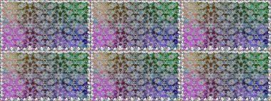 Şirin karalama çiçekleri olan kusursuz çiçek desenleri. Raster illüstrasyonu. El yapımı çiçek ve bitki koleksiyonu. Raster illüstrasyonu. Çizim stili gri renklerde.