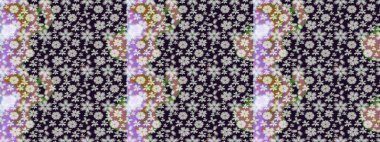 Renkli Yaz Temalı eskiz kalıbı. Düz Çiçek Elementleri Tasarımı. Raster illüstrasyonundaki çiçek desenli çizim. Gri renkli çiçekler.