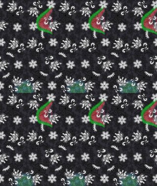 Kumaş desenli papatya çiçeği detayı. Gri renkli çiçekler.