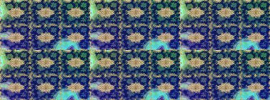 Altın elementlerle mavi renklerde altın desen. Düz elle çizilmiş klasik koleksiyon. Arkaplan, kumaş, altın duvar kağıdı. Raster altın eskiz deseni.