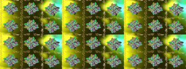 Raster illüstrasyonu. Düz Çiçek Elementleri Tasarımı. Chichi 'nin kumaş kalıbını çiz. Renkli Bahar Teması eskiz kalıbı. Çiçek deseni.