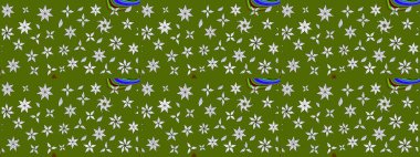 Kabile sanatı boho baskısı, klasik çiçek arkaplanı. Arkaplan dokusu, duvar kağıdı, yeşil ve nötr renklerde çiçek teması. Soyut etnik raster çizim kalıbı.