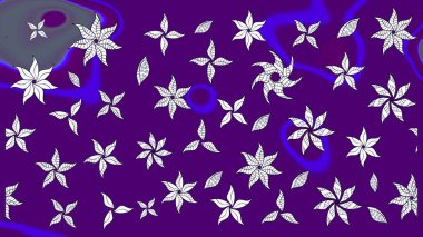 Mor renklerde. Raster illüstrasyonu. Çiçekli güzel suluboya desen.