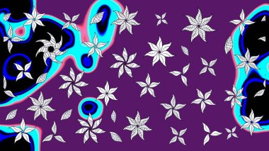 Mor renkte şirin çiçekler. Küçük çiçekli basit bir çiçek çizimi. Raster illüstrasyonu. Moda baskısı, albüm, ambalaj kağıdı, duvar kağıdı için zarif dekoratif süslemeler..