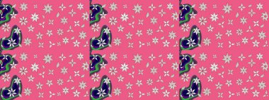 Raster illüstrasyonu. Yaprak ve çiçeklerin suluboya resimleri, pembe renklerde çizimler. Nazikçe, bahar çiçekleri pembe renklerde.