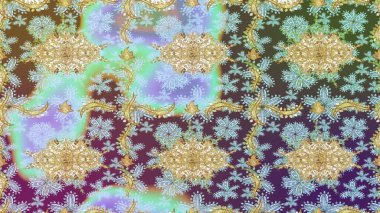 Tekrarlayan ögelerle soyut arkaplan çiz. Klasik raster şablonu. Tarafsız ve altın desenli.