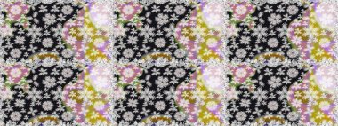 Raster suluboya çiçek deseni, narin çiçekler, gri çiçekler, tebrik kartı şablonu. Raster Güzel kumaş deseni.