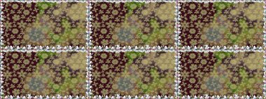 Eskiz tarzı kahverengi renklerde. Şirin karalama çiçekleri olan kusursuz çiçek desenleri. Raster illüstrasyonu. Raster illüstrasyonu. El yapımı çiçek ve bitki koleksiyonu.