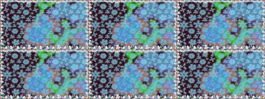 Klasik taslak çizimi. Raster çiçek izi. Çiçek mavisi pürüzsüz desen.