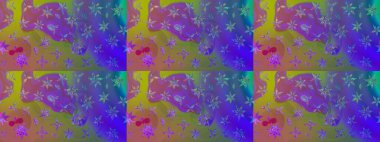 Mor renkli çiçekler suluboya tarzında. Raster illüstrasyonunda çiçek deseni çizimi.