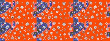 Turuncu lale çiçekli Raster eskiz deseni. Doğal kozmetik ürünleri, parfüm, çiçekçi dükkanı için bahar ihalesi tasarımı. Karşılama ya da düğün geçmişi olarak kullanılabilir. Paket kağıdı için en iyisi..